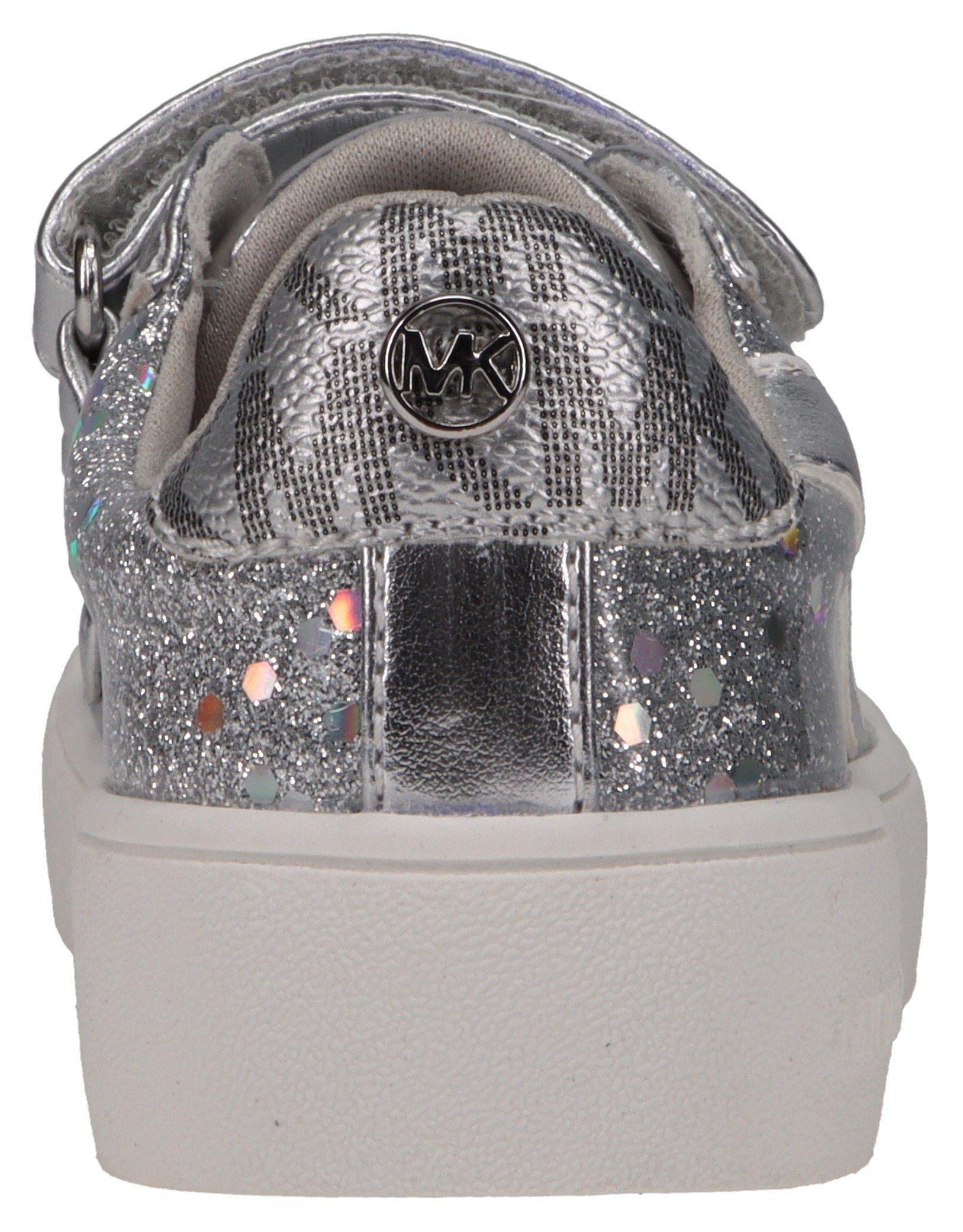KORS SLADE Glitzer metallic Sneaker mit JEM MICHAEL BALLET MK silberfarben KIDS Details Klettschuh