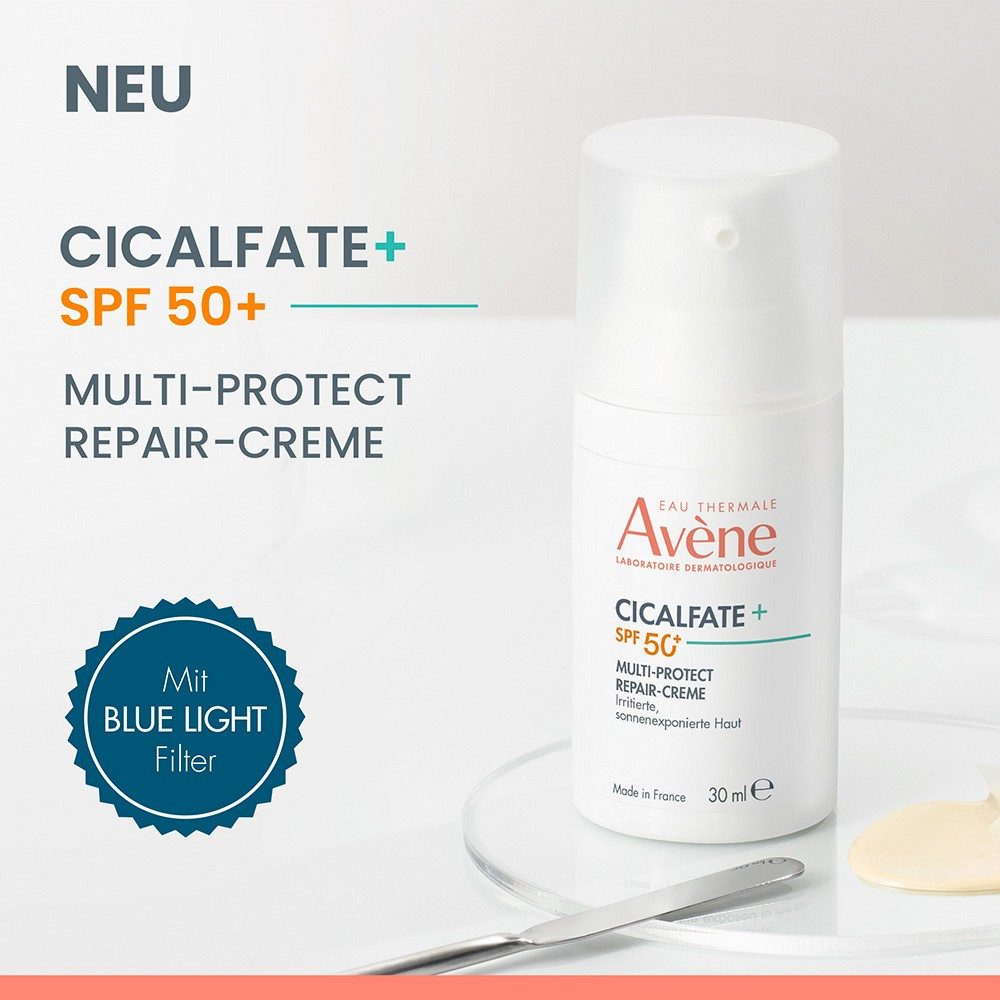 Avene Hautcreme Cicalfate+ Multi-Protect Repair-Creme LSF 50+ -, repariert, reduziert Narbenflecken & beugt Hyperpigmentierung vor