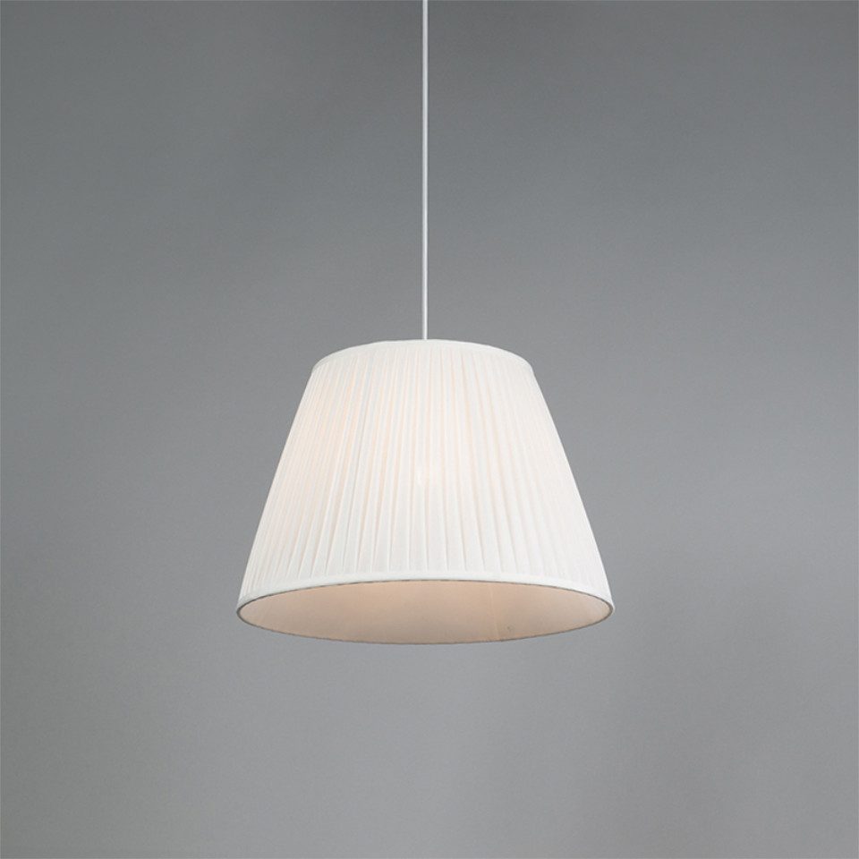 Qazqa Pendelleuchte Plisse, ohne Leuchtmittel, E27, Crème, Retro, Textil, 1 günstig online kaufen