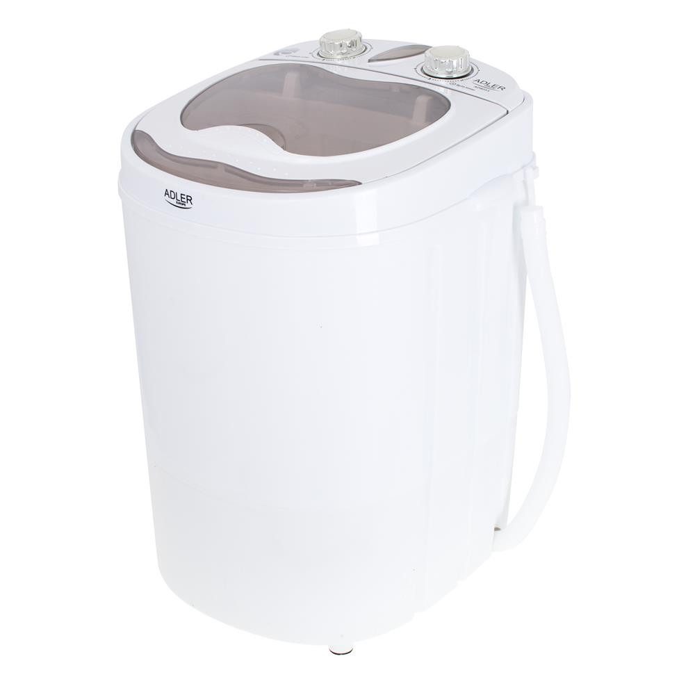 Adler Mini-Waschmaschine AD 8055, Schleudern, 3 kg, Camping, Reisen, Singelhaushalt, kompakt, weiß