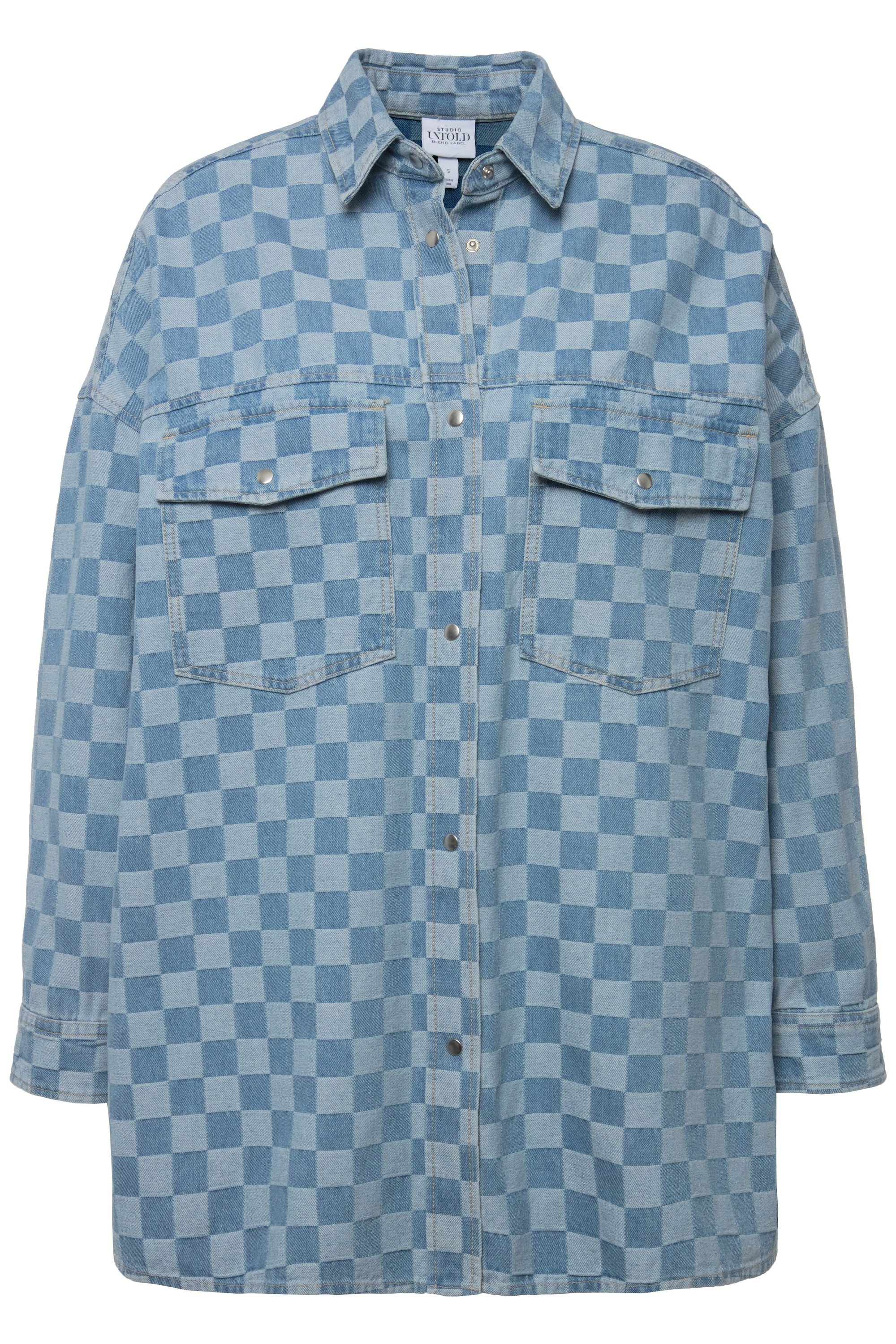 Studio Untold Hemdbluse Jeanshemd oversized Karo günstig online kaufen