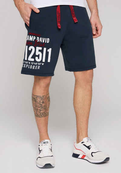 CAMP DAVID Sweatbermudas mit Logodruck