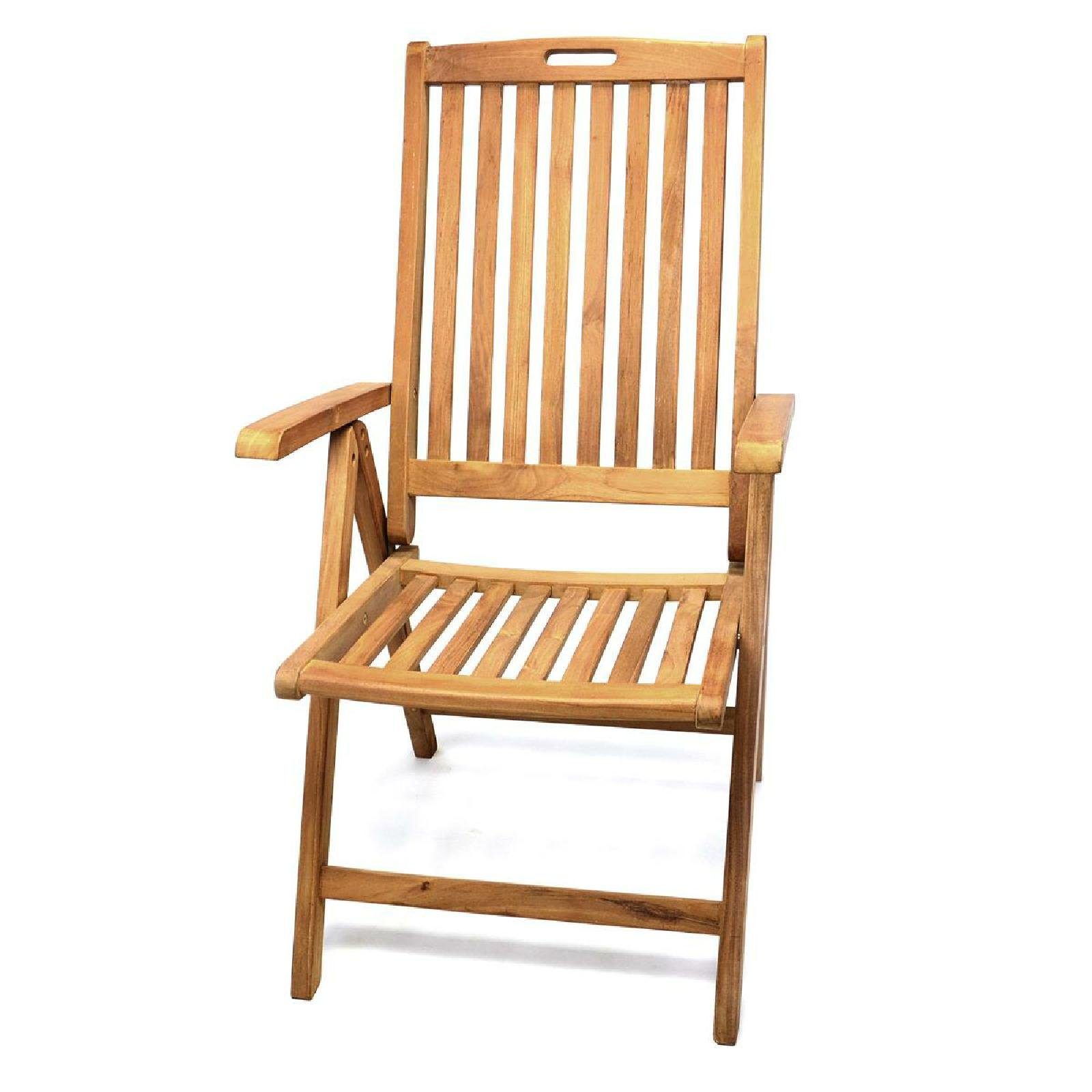 VCM Gartenstuhl Hochlehner Klappstuhl verstellbar Teak günstig online kaufen