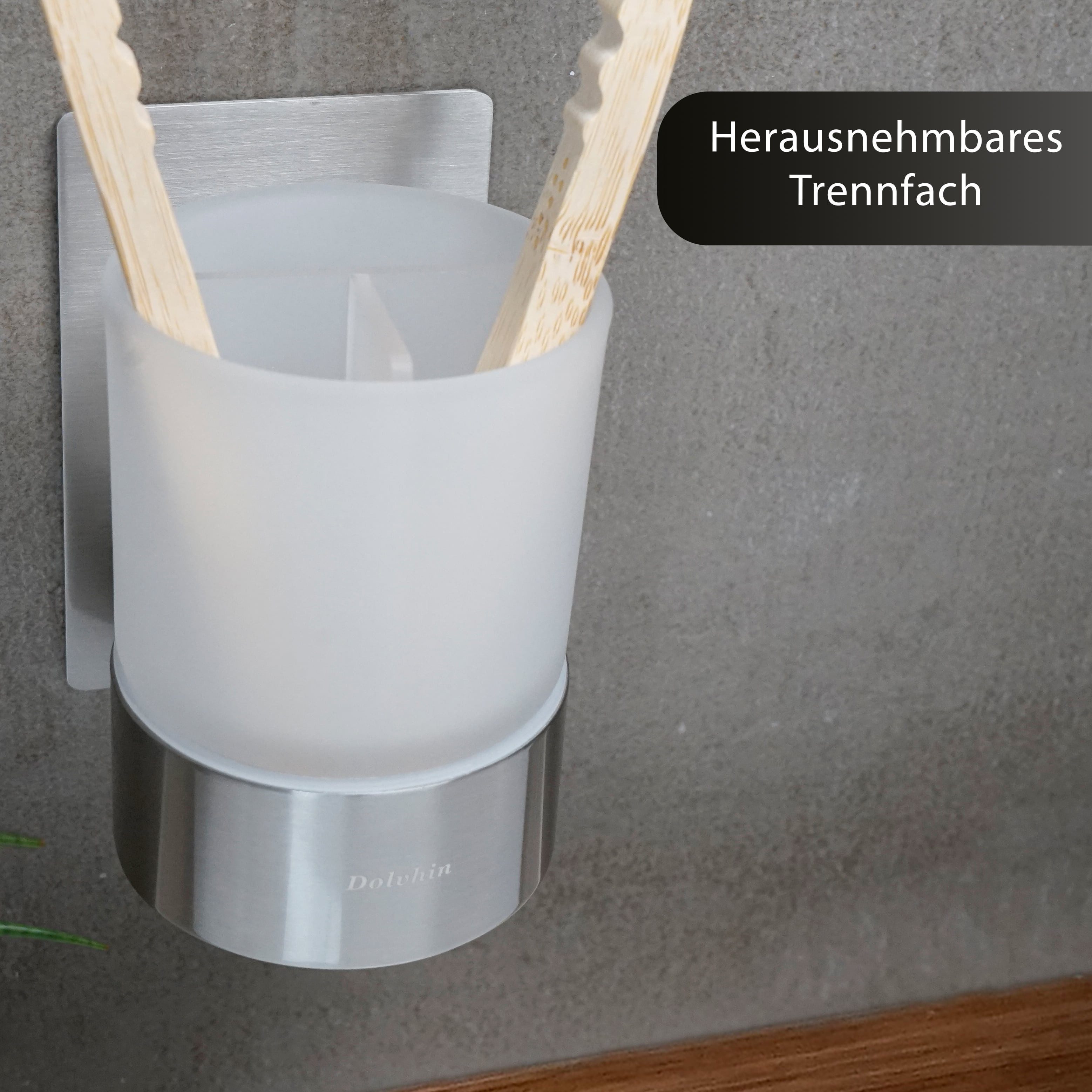 Dolvhin Zahnputzbecher Wandmontage ohne Bohren, Glas günstig online kaufen