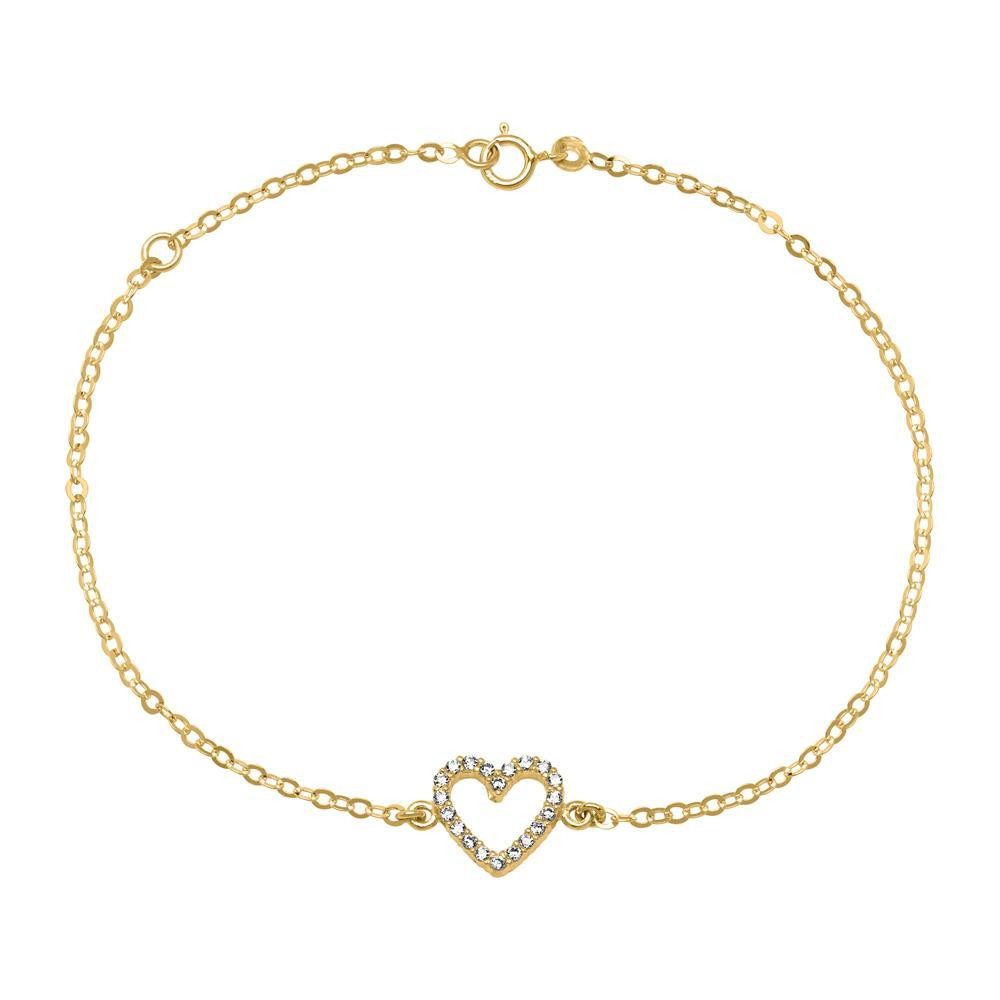 Unique Goldarmband Herz Armband aus 585 Gold Zirkonia, filigran GB0013 günstig online kaufen