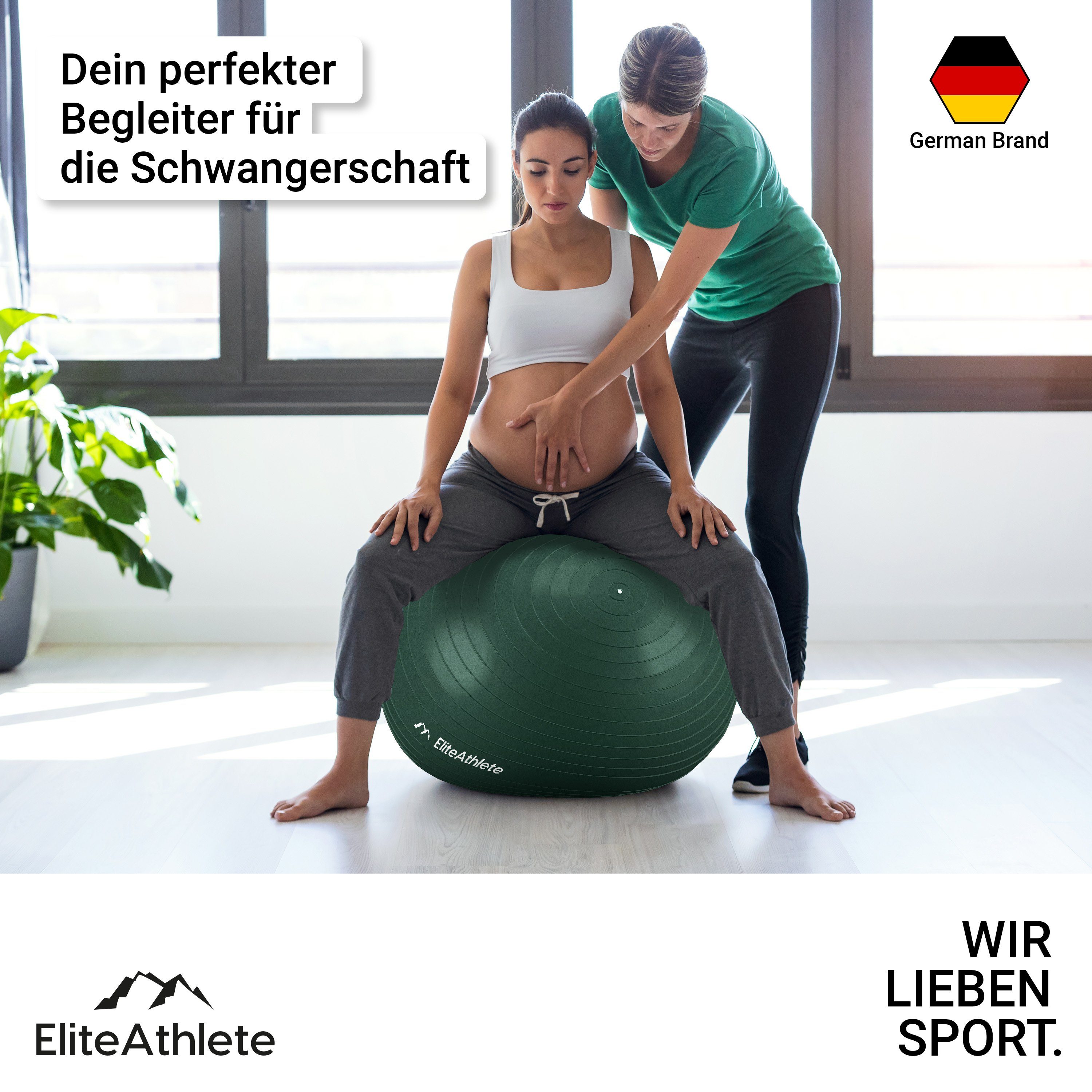 EliteAthlete Gymnastikball Gymnastikball Fitness Schwangerschaft Yoga - Forest Büro ergonomisch Sitzball Deep