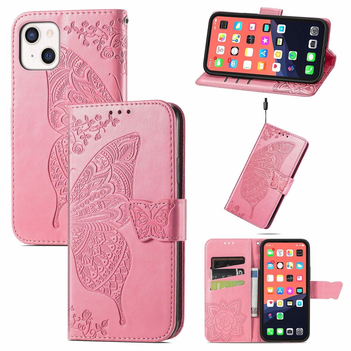 König Design Handyhülle Apple iPhone 13 mini, Schutzhülle Schutztasche Case Cover Etuis Wallet Klapptasche Bookstyle