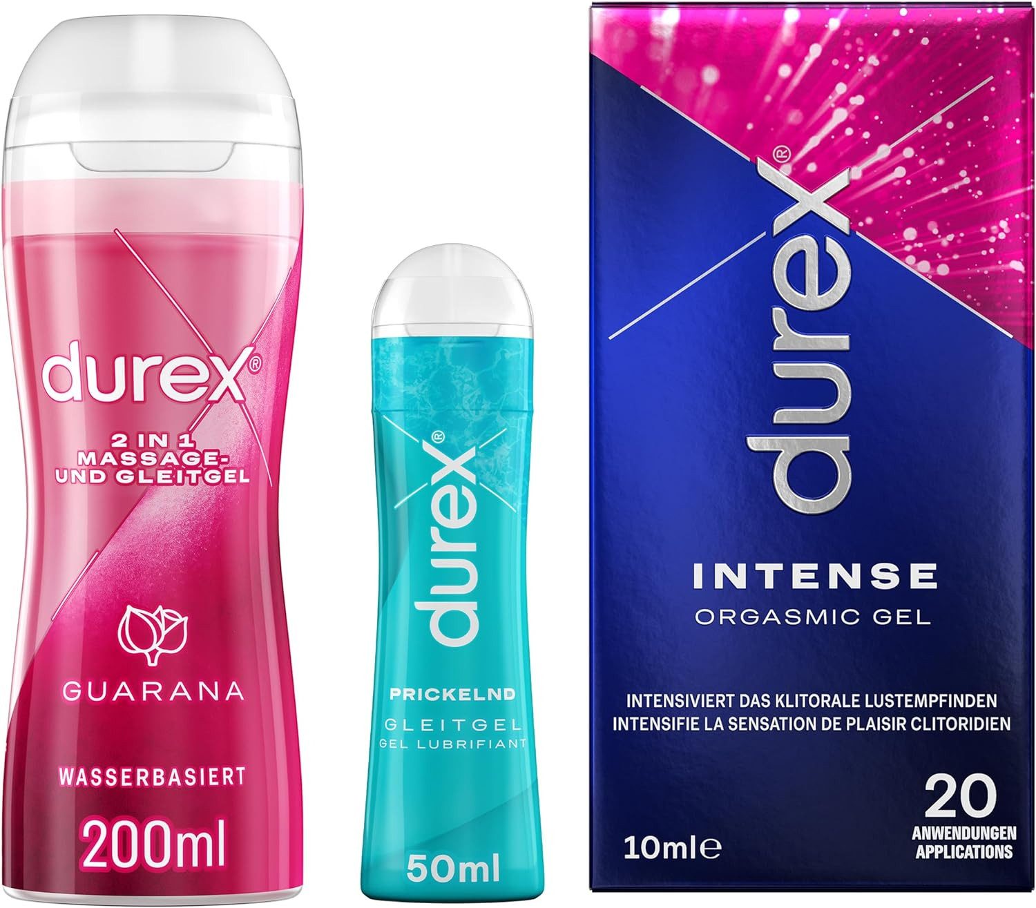 Gleitgel Verwöhn-Set - Intense Orgasmic Gel + Guarana Gel 2in1 + Prickelnd Gel