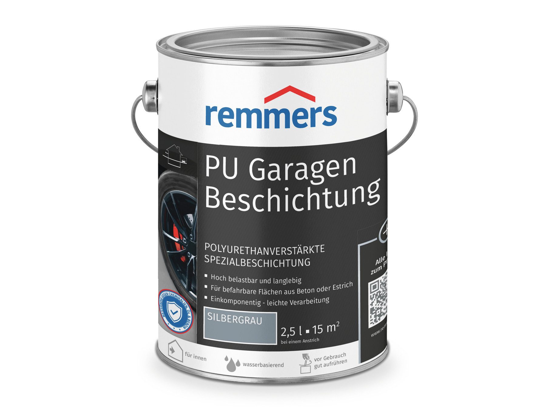 Remmers Bodenversiegelung PU Garagenbeschichtung anthrazit 2,5 Liter, abriebfest und beständig gegen Weichmacher