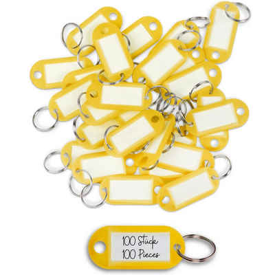 WINTEX Schlüsselanhänger Schlüsselanhänger Wintex 100x - Strapazierfähige Anhänger - Gelb (1-tlg)