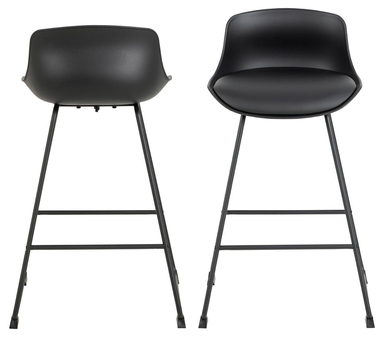 ACTONA GROUP Barhocker 2er Set Tina Barhocker PU Kunstleder schwarz. (2 St)