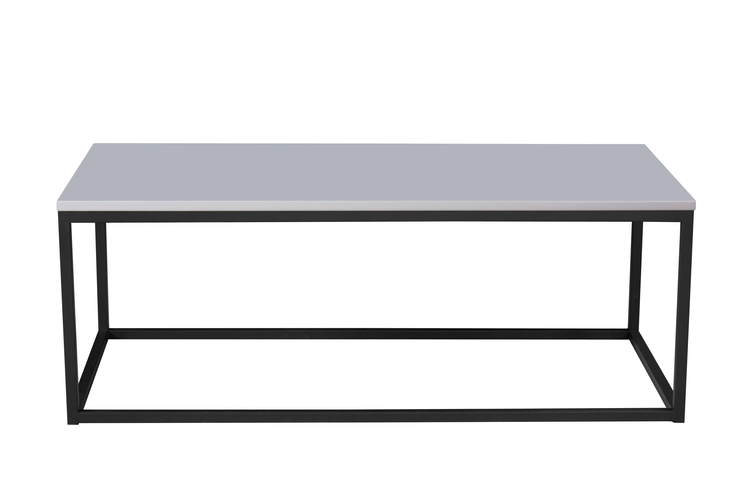 PREISBRECHER Couchtisch Thor 2, in grau, schwarz, MDF, Metall - 110x40x60cm (BxHxT)