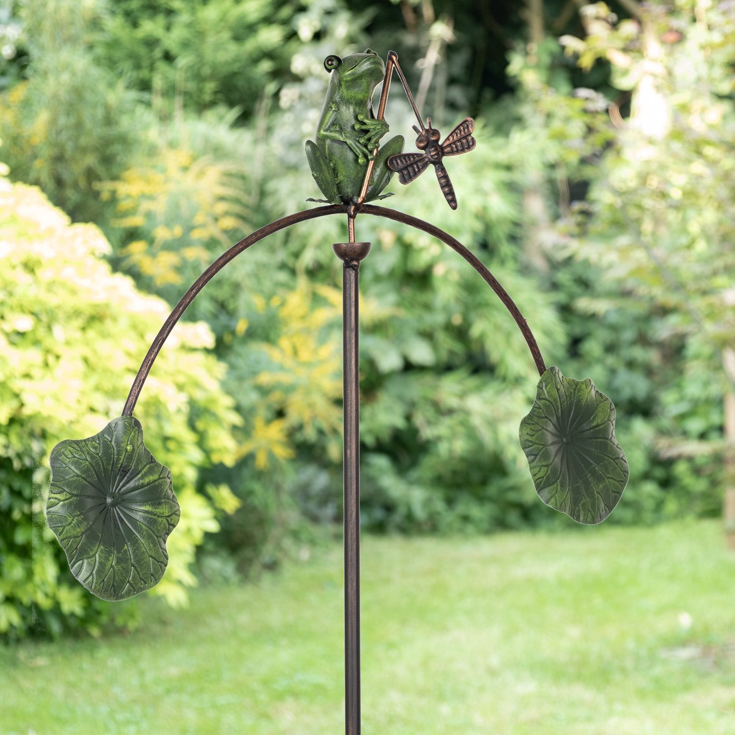 Moritz Gartenstecker Gartenstecker Frosch mit Libelle und Blättern aus Meta günstig online kaufen