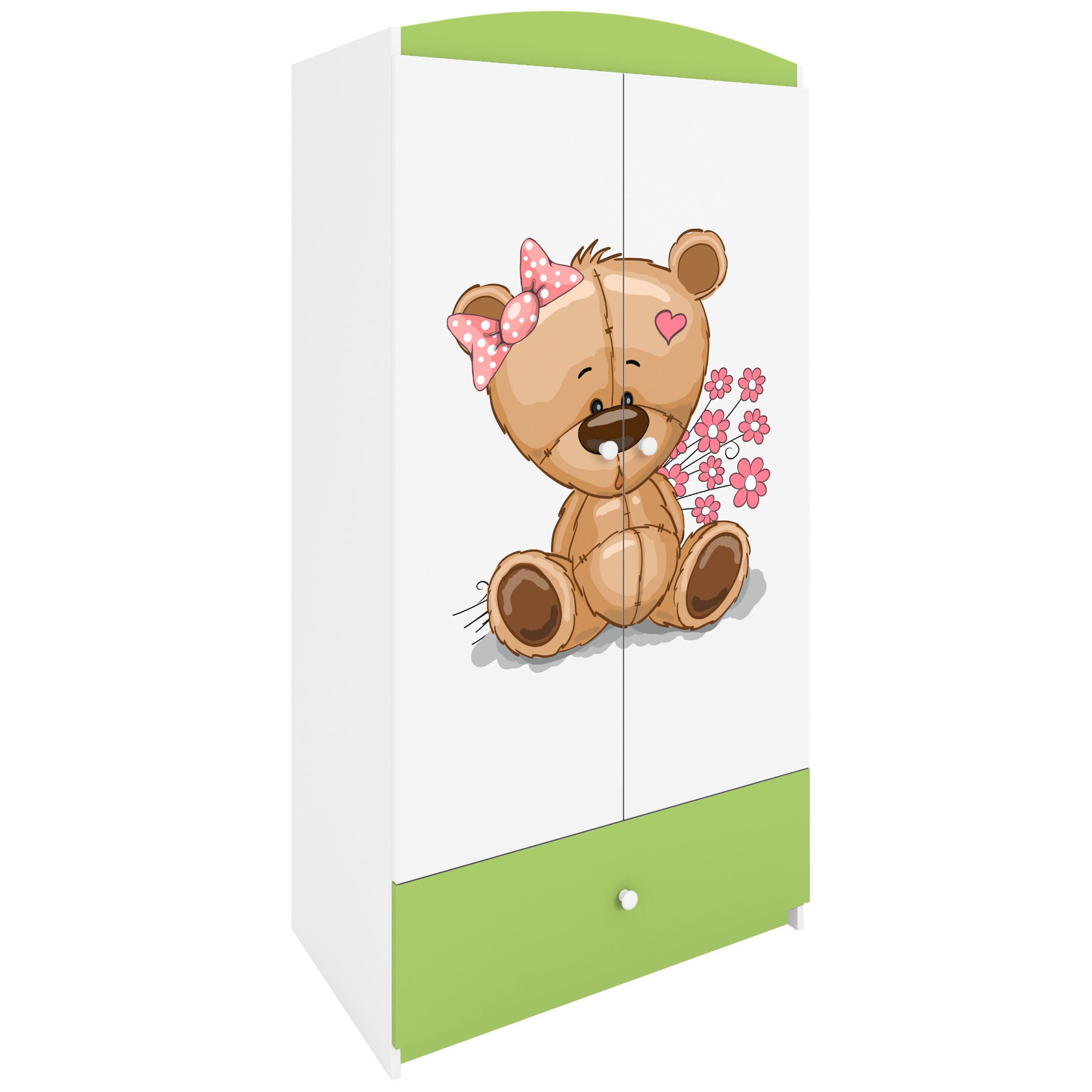 Raumhirsch Furniture Kinderkleiderschrank mit liebevollen Motiven - Kleiderschrank für Kinder (Kinderzimmerschrank für Mädchen, Mit Ablagefächern & Kleiderstange) hochwertige Verarbeitung, sanfte Farben, verschiedene Designs