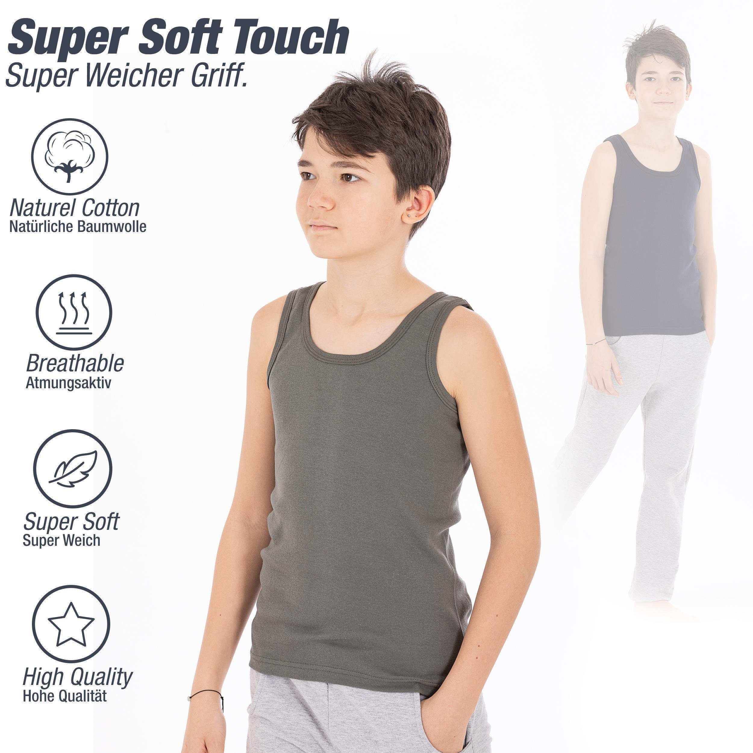LOREZA Unterhemd 5 Jungen Baumwolle Unterhemden ohne (Spar-Packung, Seitennaht 100% Mix 5-St)