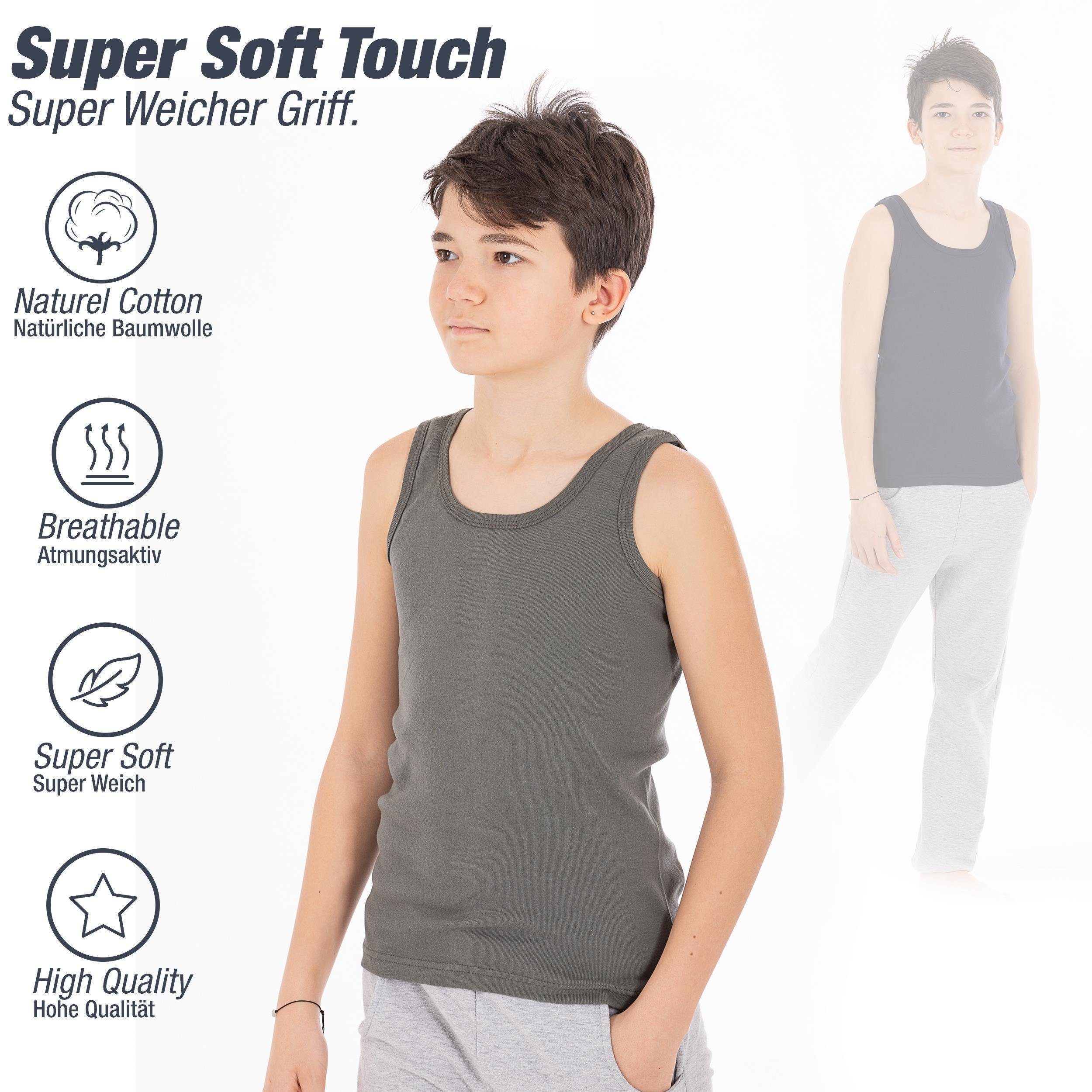 LOREZA Unterhemd 5er Set Jungen Unterhemden - Feinripp - Bunt (Spar-Packung, 5-St., 5er-Pack)
