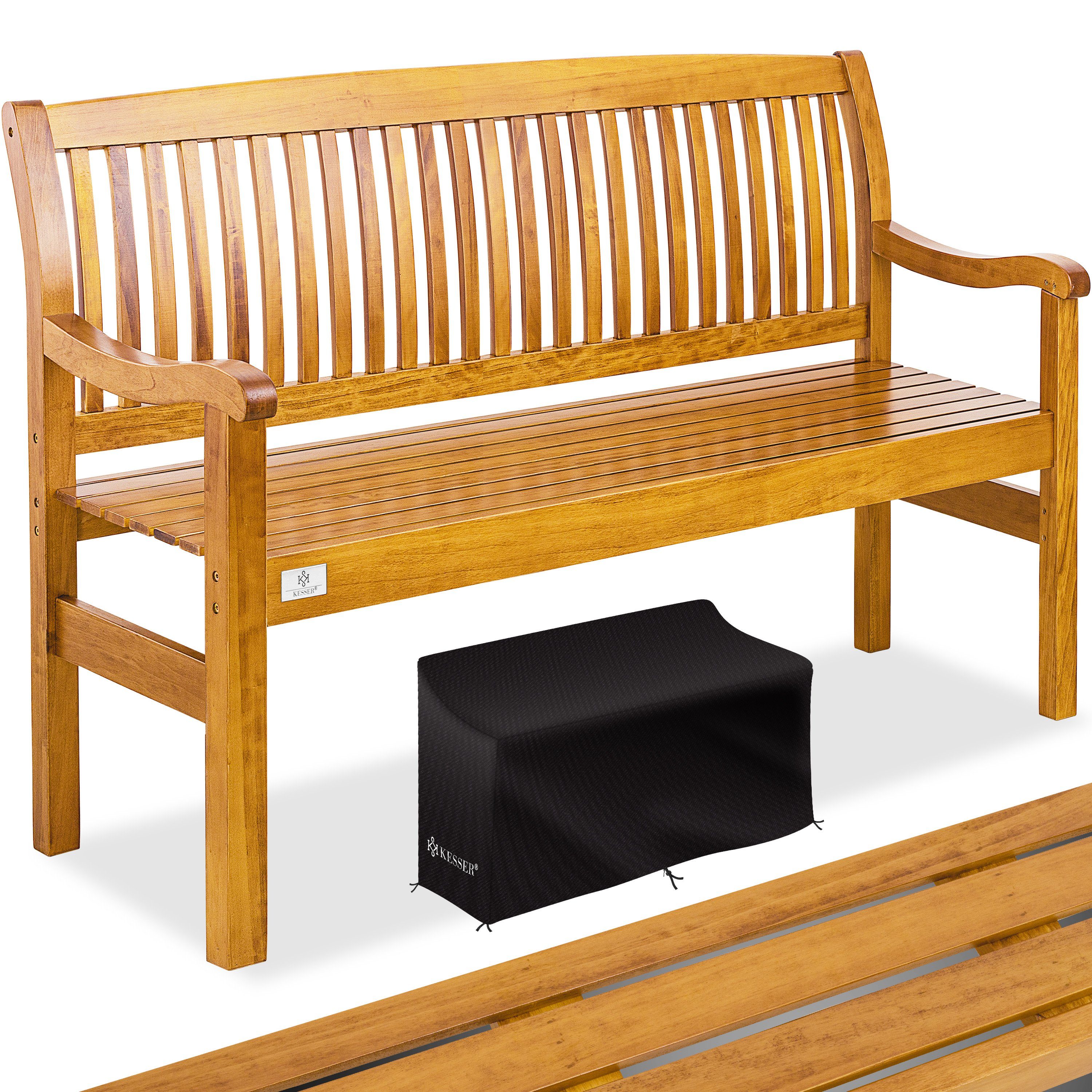 KESSER Gartenbank, Gartenbank Holz Holzbank wetterfest Parkbank Massivholz