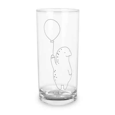 Mr. & Mrs. Panda Glas 400 ml Schildkröte Luftballon - Transparent - Geschenk, Glas mit Grav, Premium Glas, Lasergravur