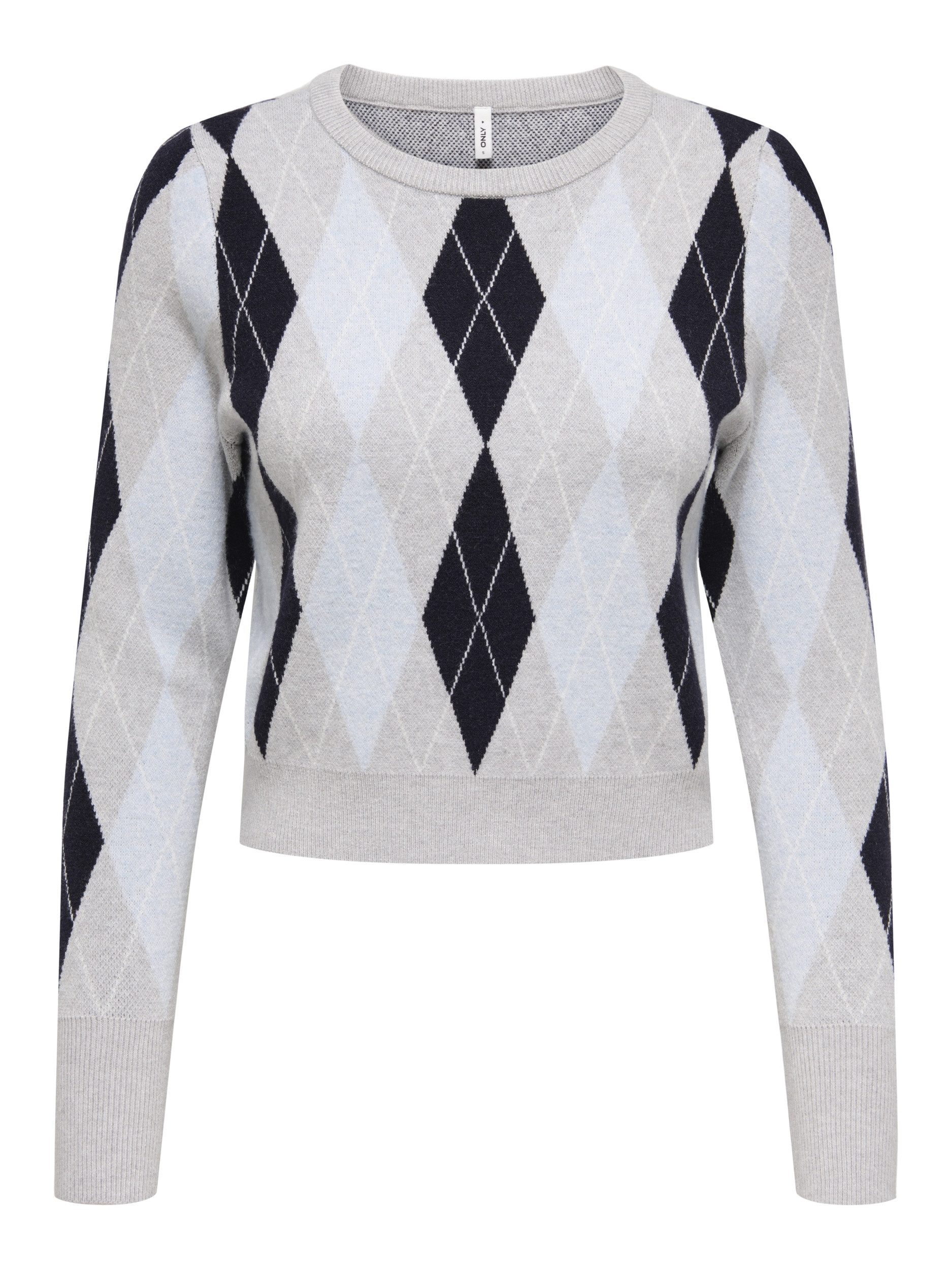 ONLY Strickpullover ONLIBI LS CHECK O-NECK CC KNT