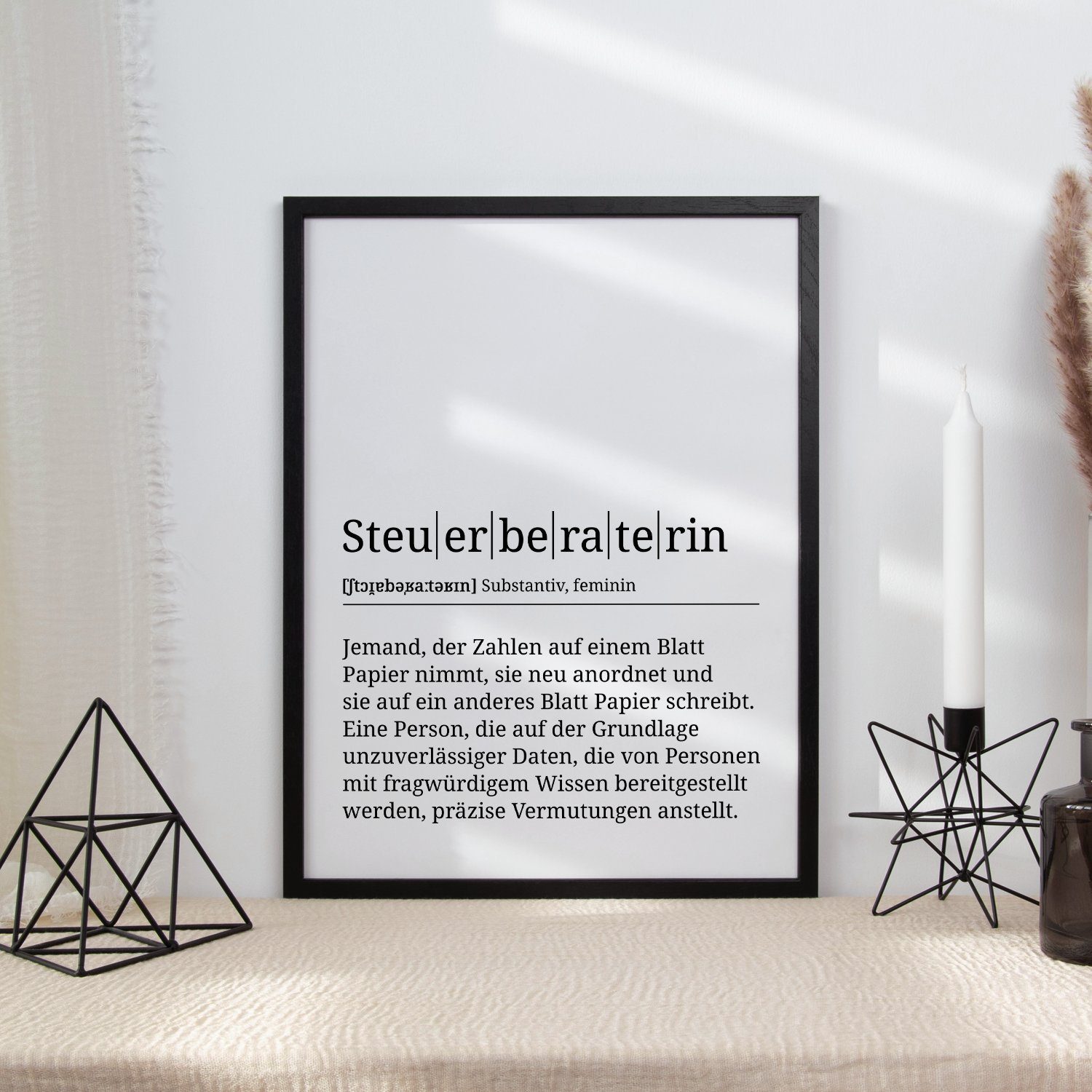 Geschenk Poster Definition Wandbild Steuerberaterin Tigerlino Mitarbeiterin