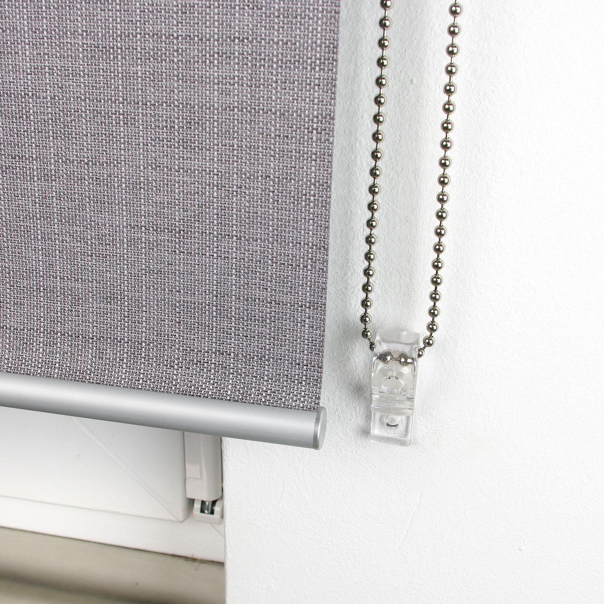 Seitenzugrollo Struktur, Liedeco, verdunkelnd, mit Bohren, verschraubt, Uni, im Festmaß