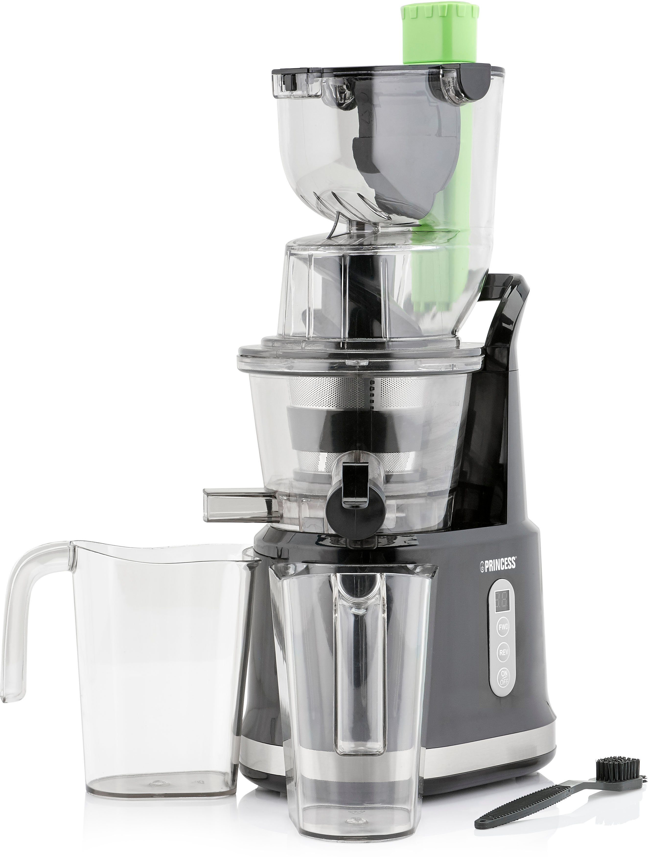 PRINCESS Entsafter 202045, 200 W, Easy Fill Slow Juicer – Extra großer Fülltrichter – Hoher Saftertrag
