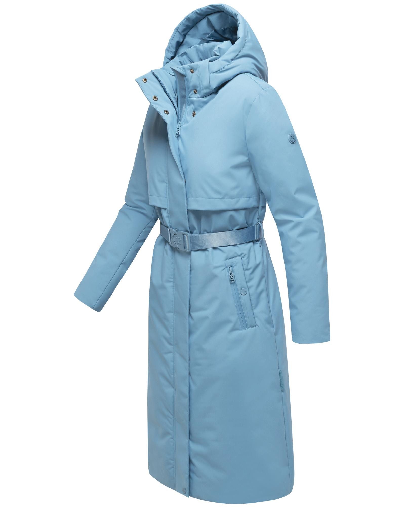 Navahoo Wintermantel Waldbummler 14 Wasserabweisender Winterparka mit Kapuze und Taillengürtel