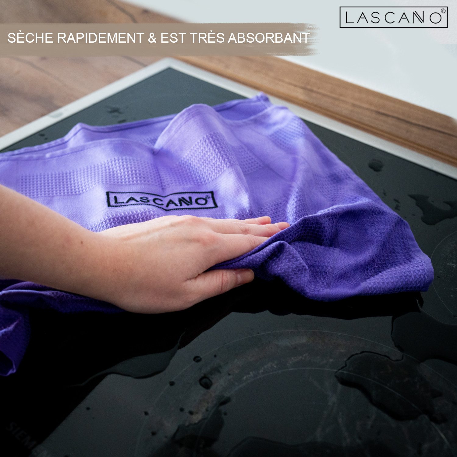 Lascano Geschirrtücher Mikrofaser Exklusiv Mikrofasertuch (Exklusiv, 4-tlg., 4er Set, Streifenfreie Allzweck Mikrofasertücher)