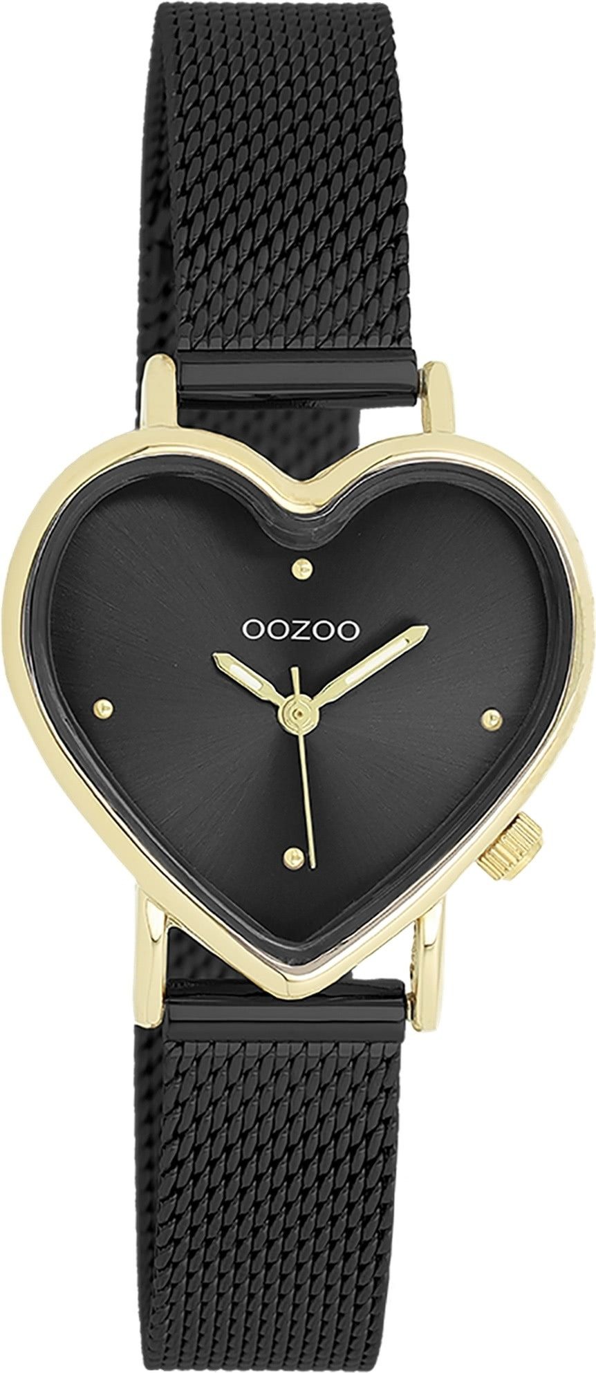 OOZOO Quarzuhr Oozoo Damen Armbanduhr OOZOO Timepieces, (Analoguhr), Damenuhr herzform, extra groß (ca28x29mm) Metallarmband, Fashion-Style