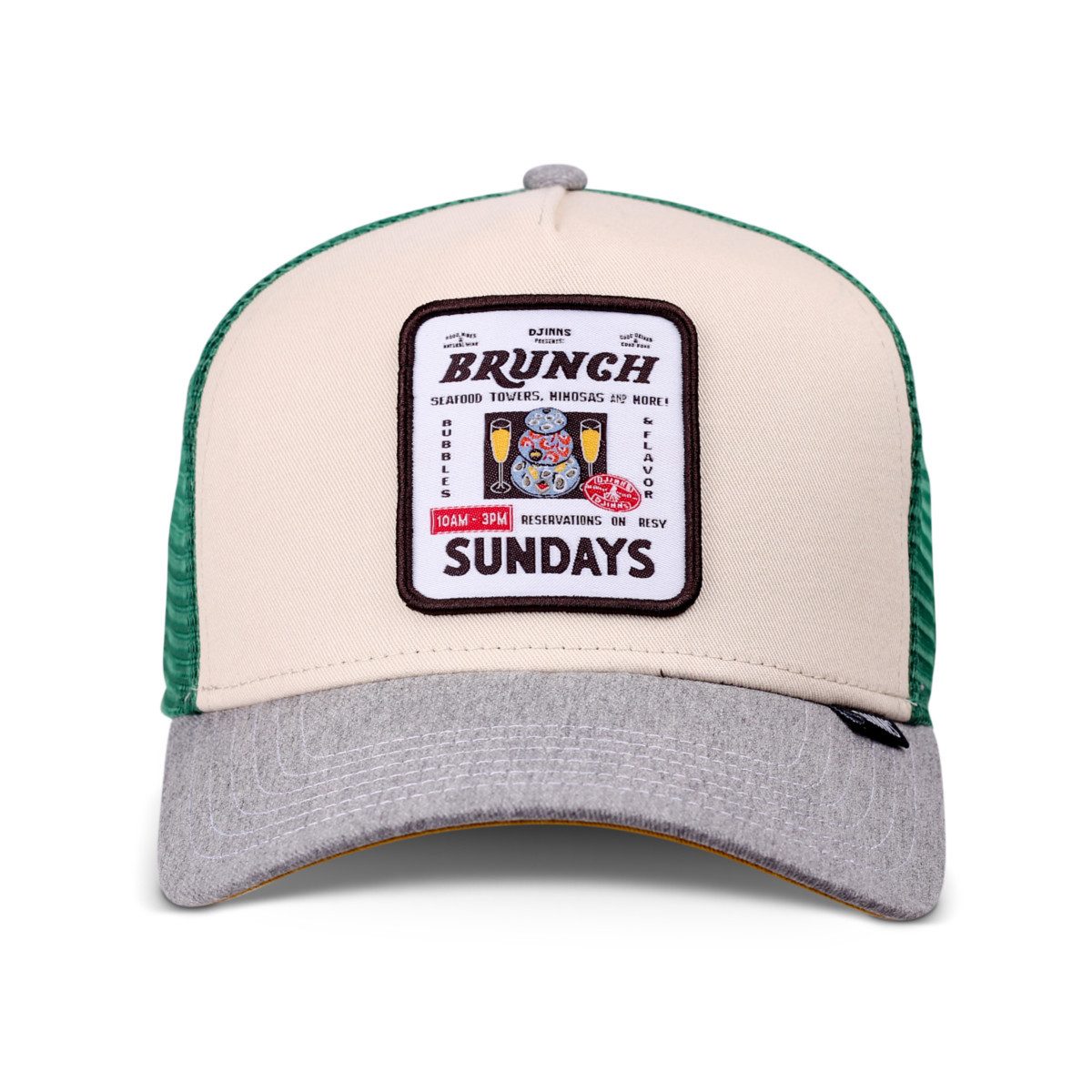 Djinns Trucker Cap Djinns HFT Cap DNC Sunday Brunch Creme/Grey/Green (Meshcap)