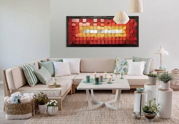 KUNSTLOFT Wandbild Flammentanz 140x60 cm, handgefertigtes Wandbild mit 3D Effekt