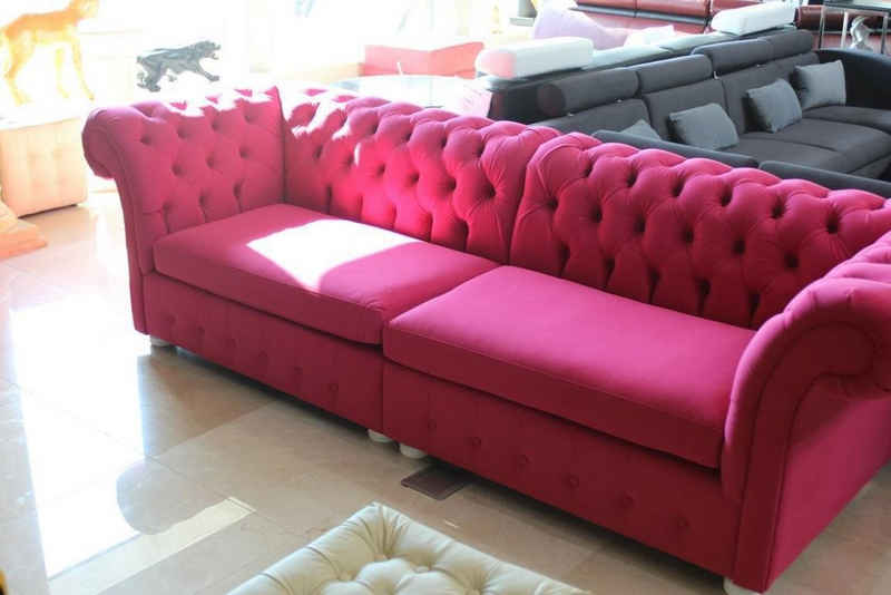 JVmoebel 4-Sitzer Design Sofa Möbel Sofa 4 Sitzer Couch Sofas 4er Sitz Samt Sofort, 2 Teile