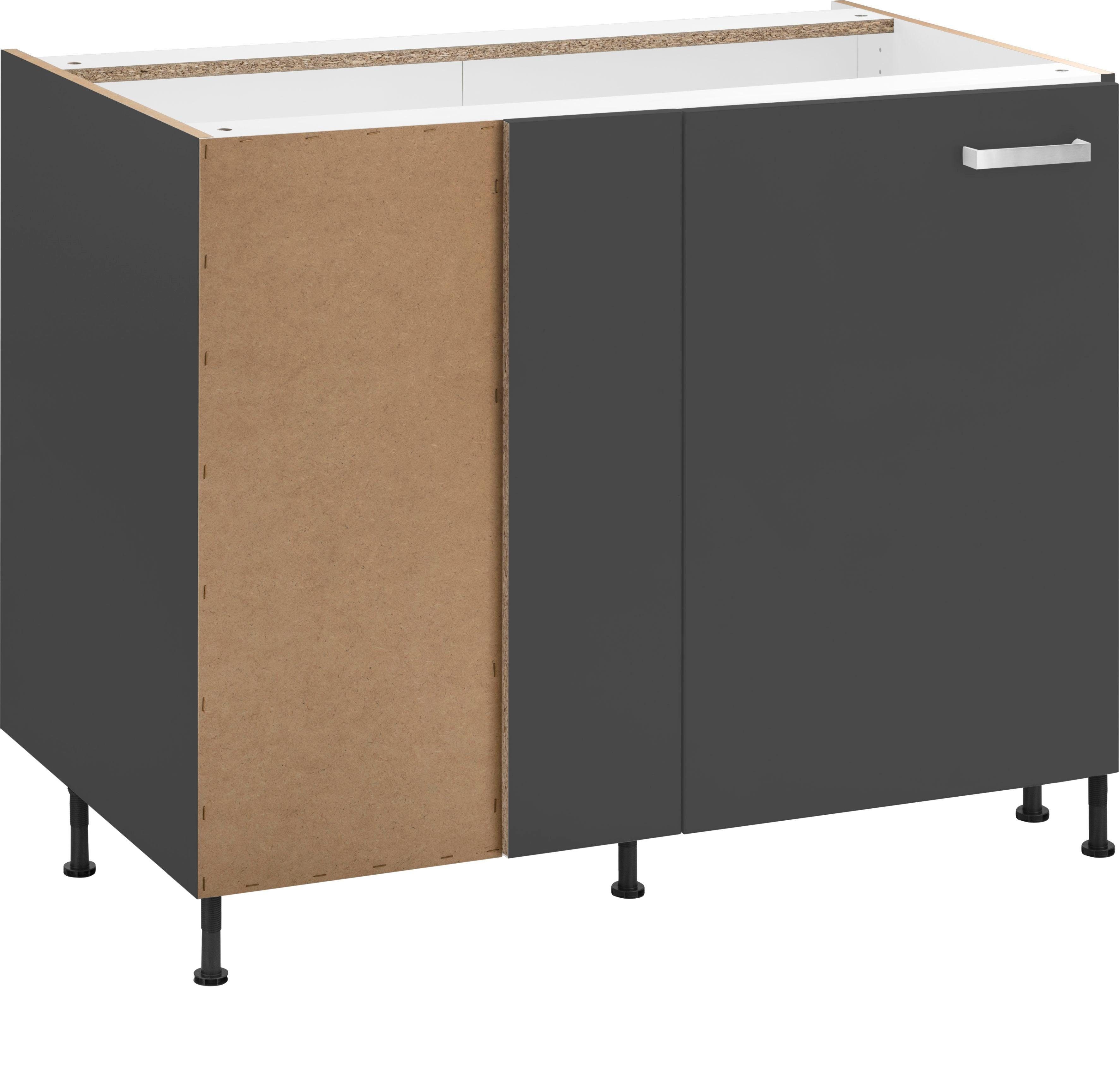 OPTIFIT Eckunterschrank Parma Breite 100 cm anthrazit | anthrazit