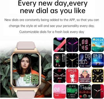 findtime Smartwatch (1,69 Zoll, Android, iOS), mit Blutdruckmessung Kalorie Schrittzähler Herzfrequenz Schlafanalyse