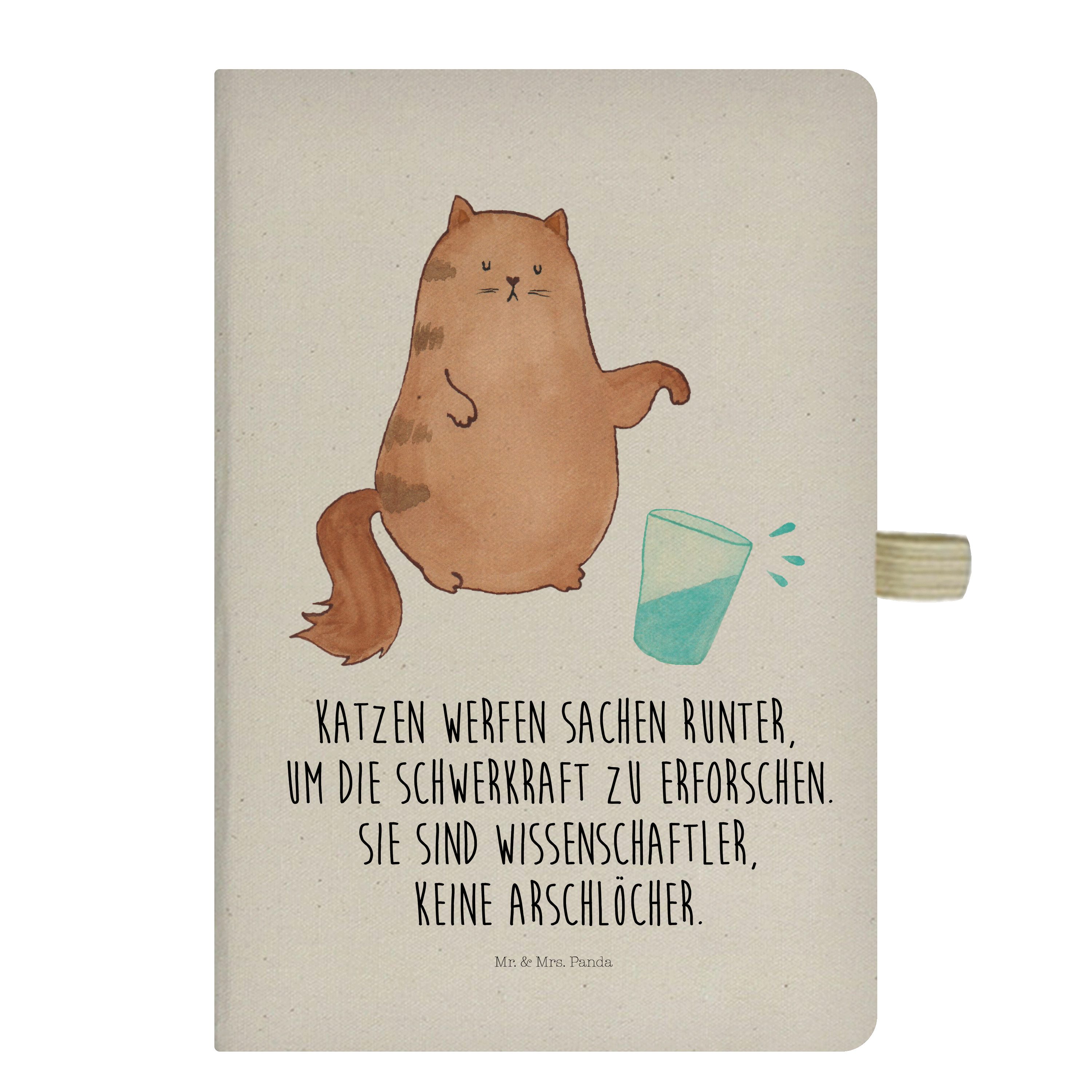 Mr. & Mrs. Panda Notizbuch Katze Wasserglas - Transparent - Geschenk, Tagebuch, witzig, Adressb