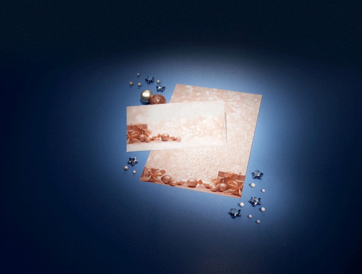 Sigel Designpapier Weihnachts-Umschlag DIN lang 90g 50 Stück Golden Dream