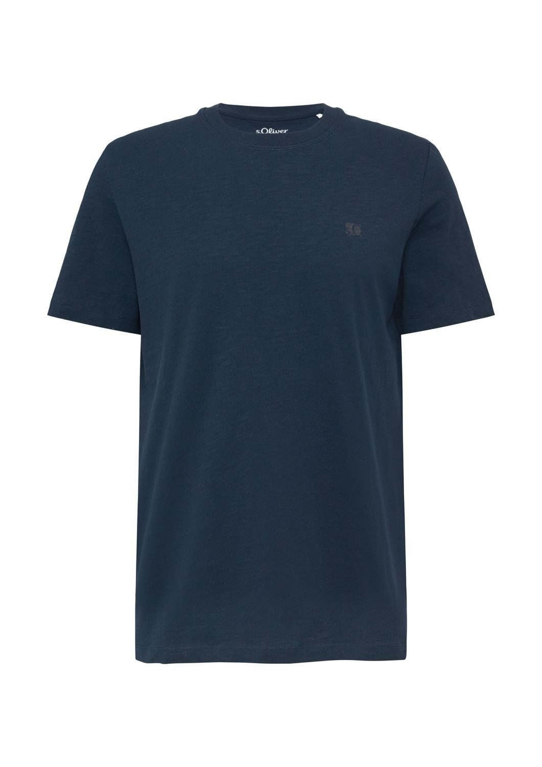 T-Shirt T-Shirt mit Flammgarnstruktur