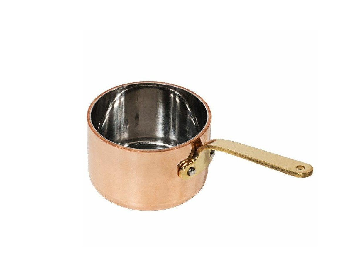 Contacto Kasserolle Stielkasserolle Stieltopf Sauteuse Kupfer/Edelstahl 0,15L 7cm Tiefe