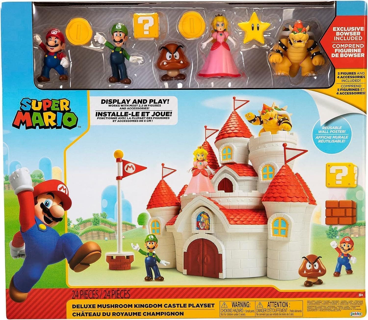 Nintendo Spielhaus Nintendo Super Mario Deluxe Schloss Spielset mit 5 Vinyl Figuren
