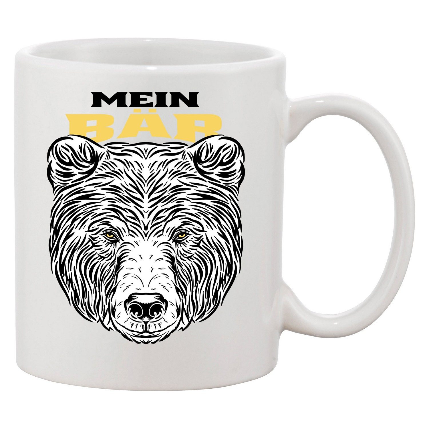 Blondie & Brownie Tasse Mein Bär Tasse Bärenkopf Print Naturmotiv Outdoor Bärenfan Geschenk, 1-tlg., Keramik, MeinBär Tasse Bärenkopf Kraftmotiv