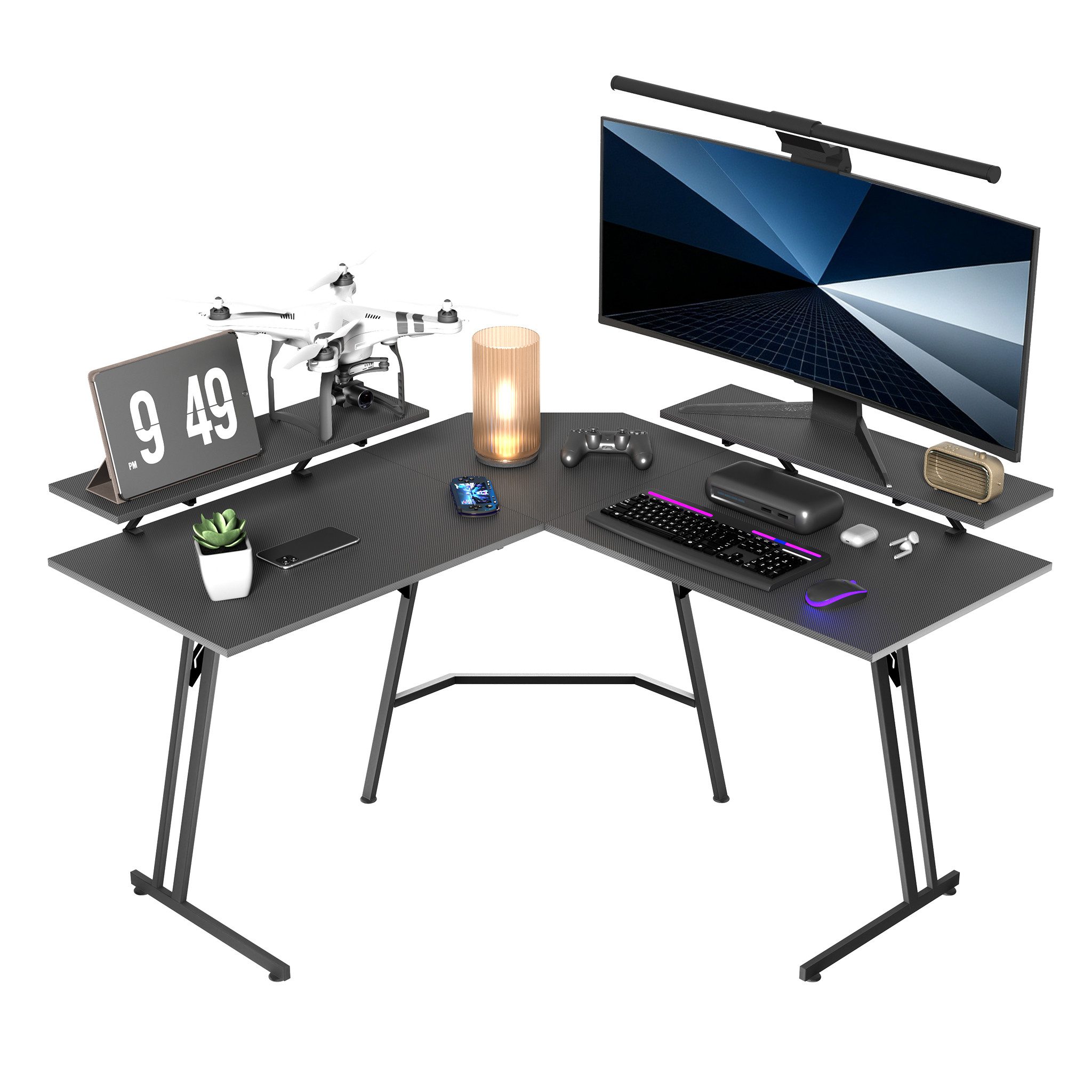 FIVMEN Schreibtisch Computertisch Gaming Tisch L-Frame PC Schreibtisch mit Tischplatte (1 Tisch), Gaming Schreibtisch inkl. Schwarze …