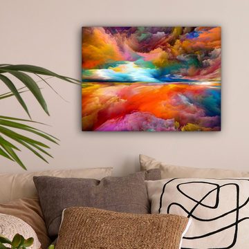 OneMillionCanvasses® Leinwandbild Leinwandgemälde - Ölgemälde - Abstrakt - Wolken, (1 St), Wandbild Leinwandbilder, Aufhängefertig, Wanddeko 40x30 cm