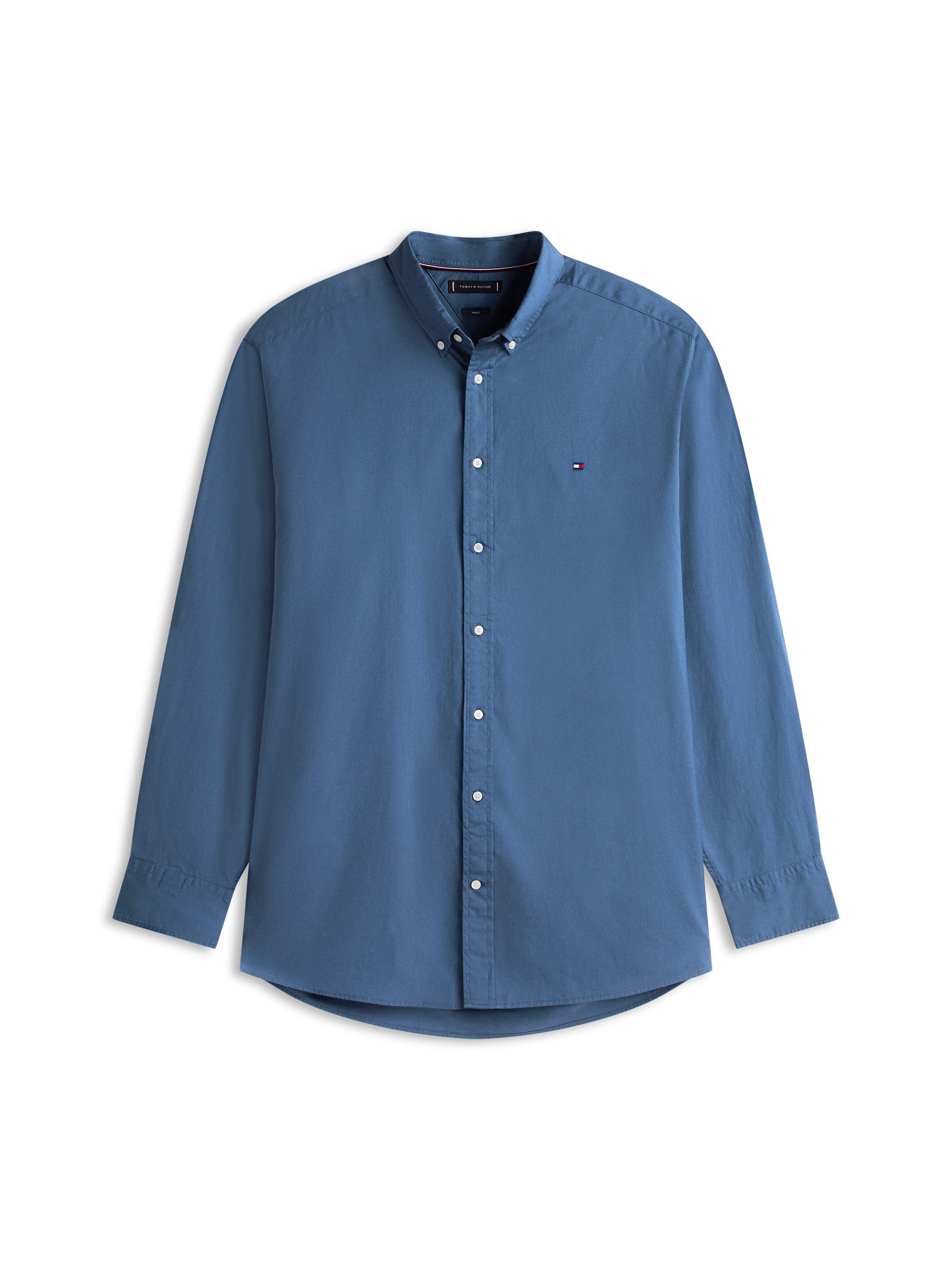 Tommy Hilfiger Big & Tall Langarmhemd BT - FLEX POPLIN SOLID Große Größen, Button-down-Kragen, regular fit