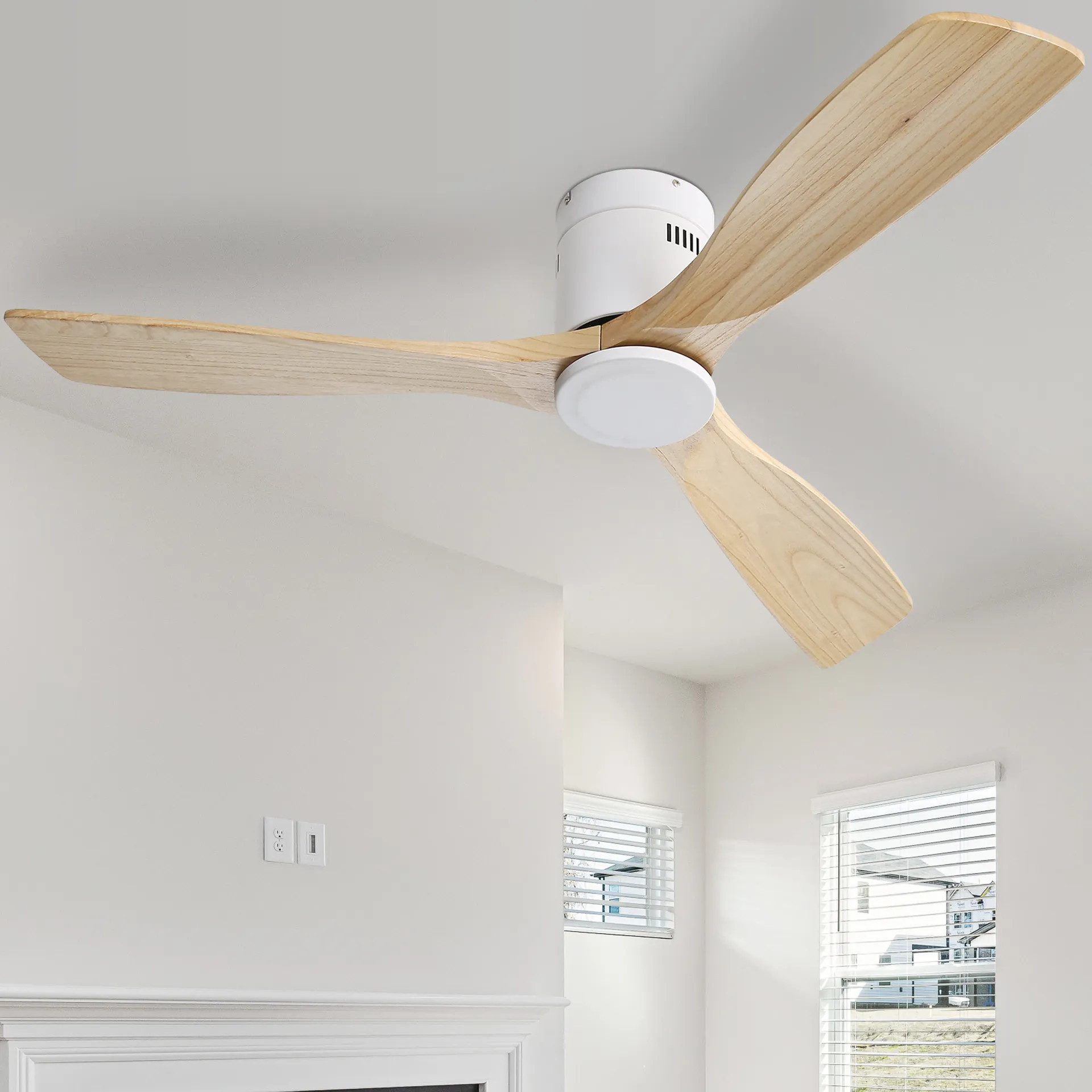 MODFU Deckenventilator Holzdesign mit reversibler Funktion, günstig online kaufen