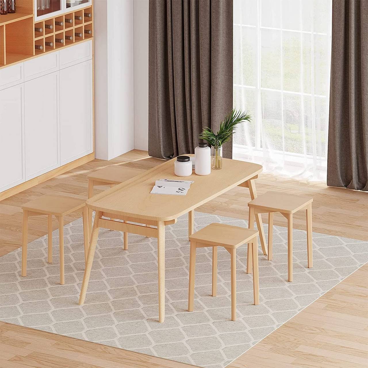 Woltu Esszimmerstuhl (2 St), Massivholz, stapelbar, ohne Lehne, Sitzhocker günstig online kaufen