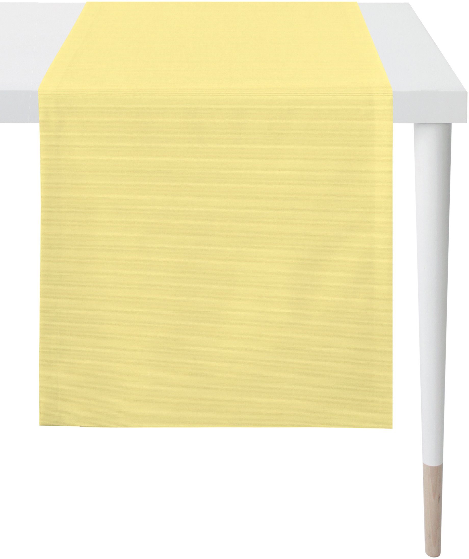 UNI-BASIC 4362 gelb Tischläufer (1-tlg), APELT Rips-Uni