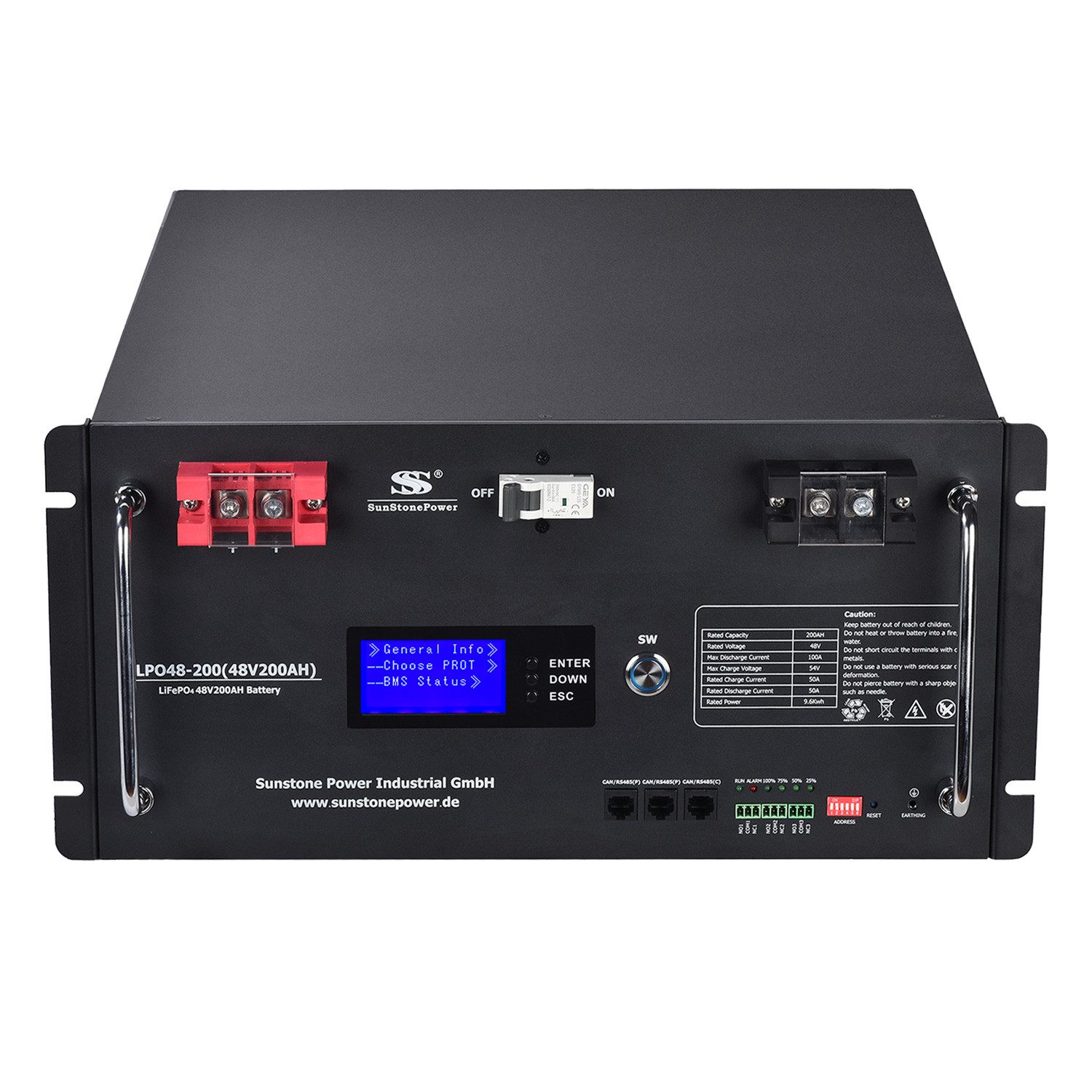 Sunstone Power 48V 200AH LiFePO4 Heimbatterie PV Speicher für Solaranlage, 0% MWST Akku 200000 mAh (48 V)