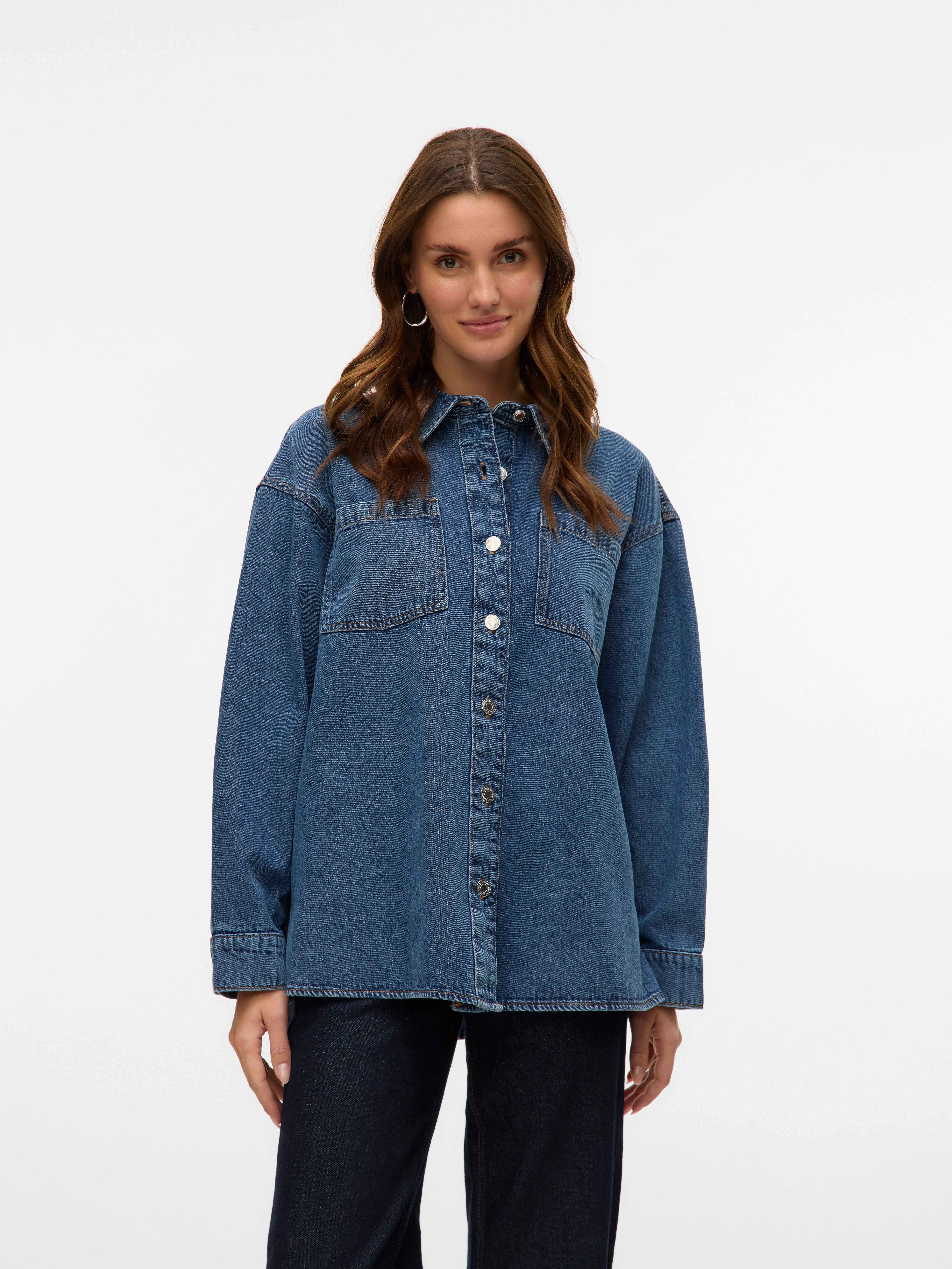 Vero Moda Jeansbluse VMJENNIE LS OVERSIZE günstig online kaufen