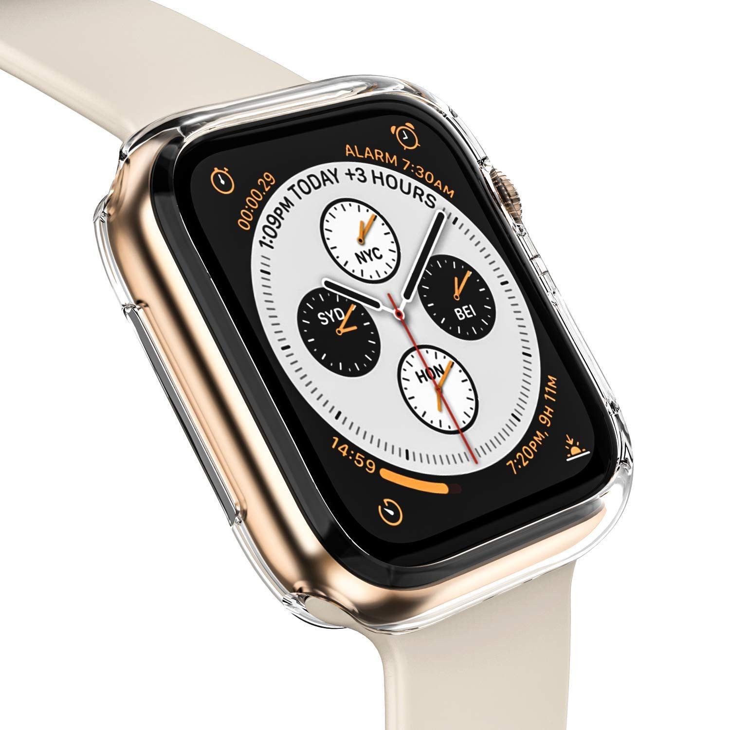 AVANA Smartwatch-Hülle für Apple Watch Series 6 5 4 SE 40mm / 44mm Hülle Schutzhülle Klar, Case, offenes Display, Transparent