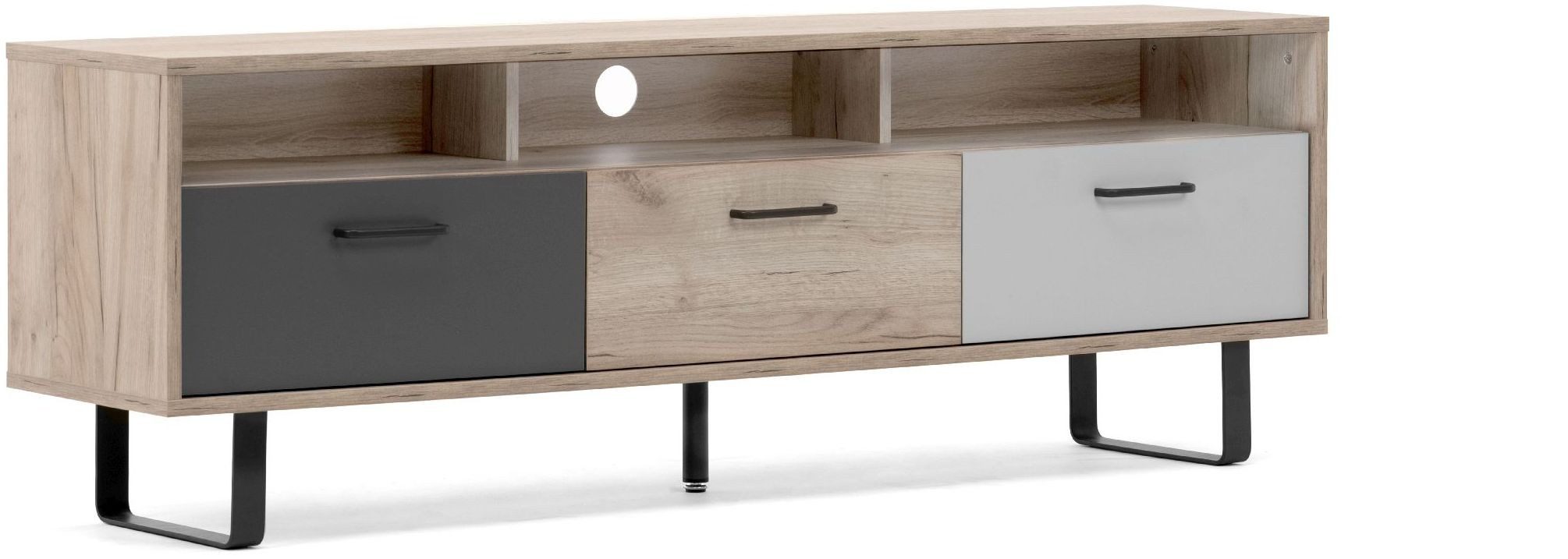 Finori TV-Board Orlando 5, Modern Dekor Grey Craft Oak 160 x 53 x 35 cm